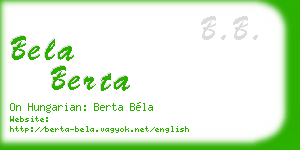 bela berta business card